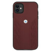 BMW BMHCN61RSPPR Leather Curve Perforate hardcase voor Apple iPhone 11, rood