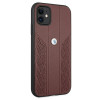 BMW BMHCN61RSPPR Leather Curve Perforate hardcase voor Apple iPhone 11, rood