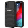 Mercedes-AMG AMHCP12SGSEBK Leather Debossed Lines hardcase voor Apple iPhone 12 mini, zwart