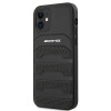 Mercedes-AMG AMHCP12SGSEBK Leather Debossed Lines hardcase voor Apple iPhone 12 mini, zwart