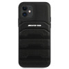 Mercedes-AMG AMHCP12SGSEBK Leather Debossed Lines hardcase voor Apple iPhone 12 mini, zwart