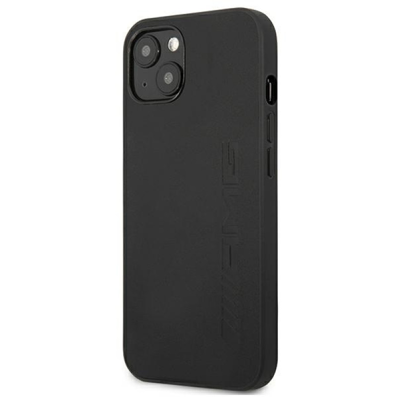 Mercedes-AMG AMHCP13MDOLBK Leather Hot Stamped hardcase voor Apple iPhone 13, zwart