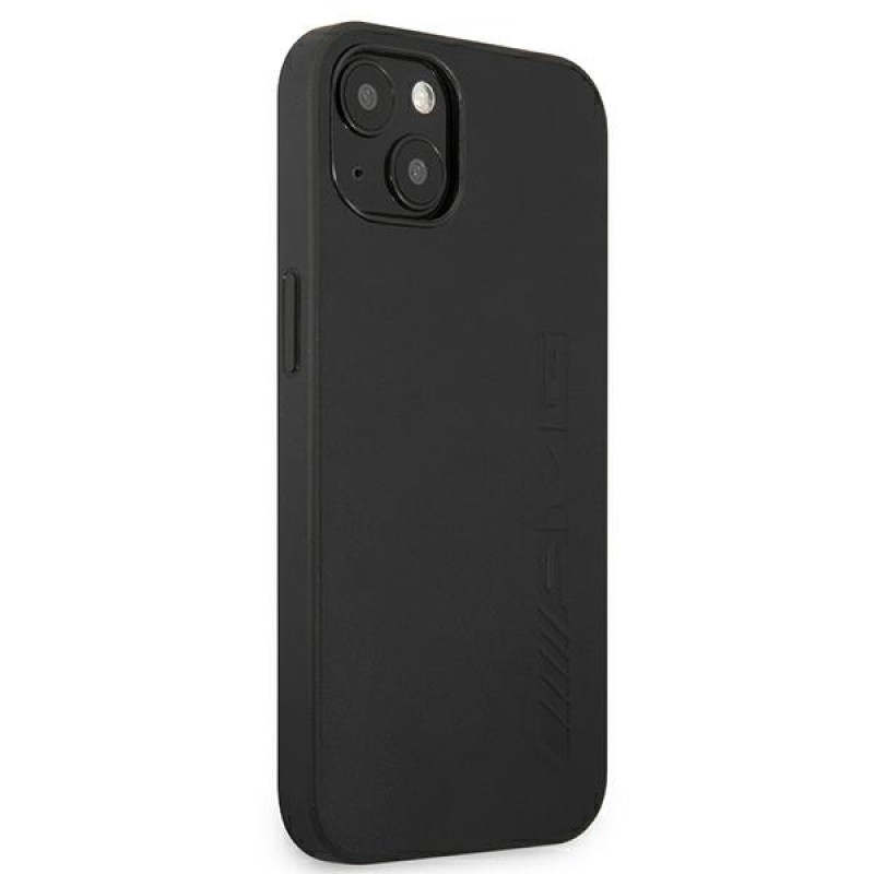 Mercedes-AMG AMHCP13MDOLBK Leather Hot Stamped hardcase voor Apple iPhone 13, zwart