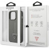 Guess GUHCP13LPSATLG hardcase-hoesje voor Apple iPhone 13 Pro, Saffiano Triangle Logo, zilver
