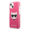 Karl Lagerfeld KLHCP13STPECPI hardcase-hoesje voor Apple iPhone 13 mini 5,4″, Choupette Head, fuchsia