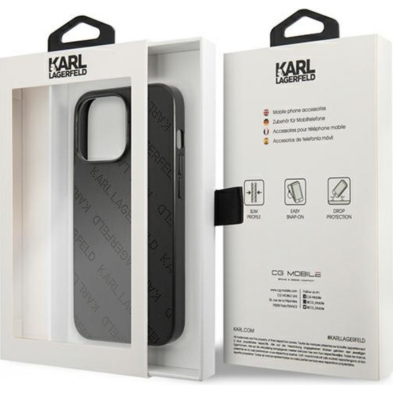 Karl Lagerfeld KLHCP13LPTLK hardcase-hoesje voor Apple iPhone 13 Pro, Perforated Allover, zwart