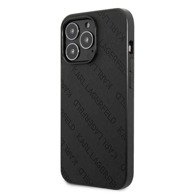 Karl Lagerfeld KLHCP13LPTLK hardcase-hoesje voor Apple iPhone 13 Pro, Perforated Allover, zwart