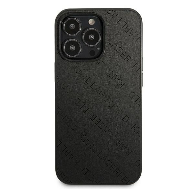 Karl Lagerfeld KLHCP13LPTLK hardcase-hoesje voor Apple iPhone 13 Pro, Perforated Allover, zwart