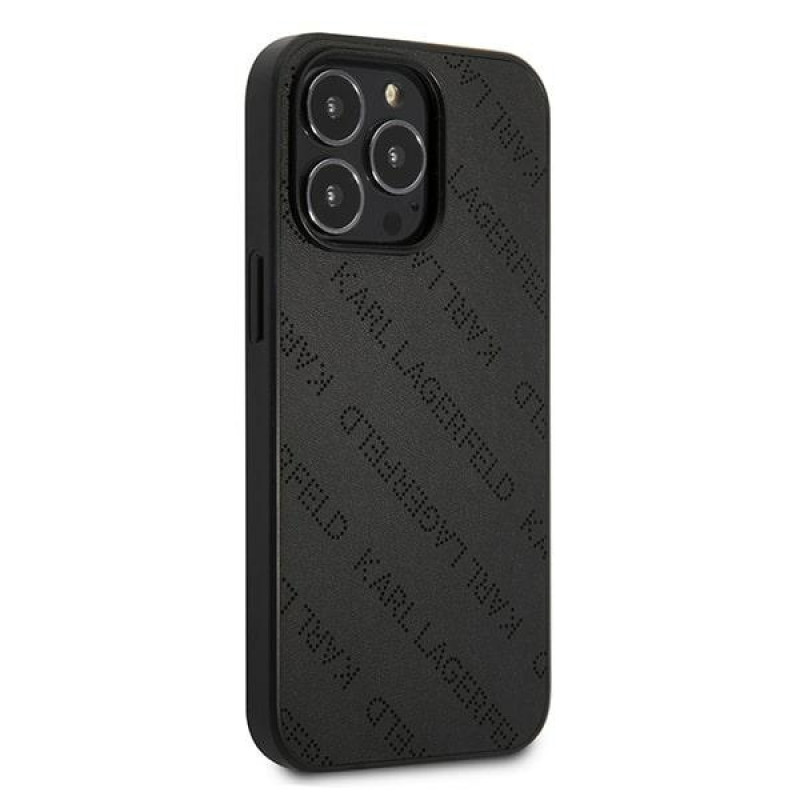 Karl Lagerfeld KLHCP13LPTLK hardcase-hoesje voor Apple iPhone 13 Pro, Perforated Allover, zwart