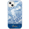 Guess GUHCP14MHGPLHB hardcase-hoesje voor Apple iPhone 14 Plus / 15 Plus, Porcelain Collection, blauw