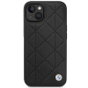 BMW BMHCP14S22RQDK Leather Quilted harde hoes voor iPhone 14 6,1", zwart