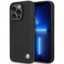 BMW BMHCP14L22RQDK Leather Quilted harde hoes voor iPhone 14 Pro 6,1", zwart