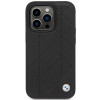 BMW BMHCP14L22RQDK Leather Quilted harde hoes voor iPhone 14 Pro 6,1", zwart