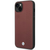 BMW BMHCP14S22RFGR Leather Diamond Pattern harde hoes voor iPhone 14 6,1", bordeauxrood