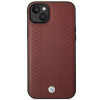 BMW BMHCP14S22RFGR Leather Diamond Pattern harde hoes voor iPhone 14 6,1", bordeauxrood