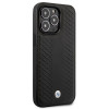 BMW BMHCP14L22RFGK Leather Diamond Pattern harde hoes voor iPhone 14 Pro 6,1", zwart