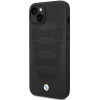 BMW BMHCP14S22RPSK hoesje voor iPhone 14, zwart, Leather Seats Pattern