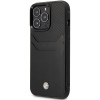 BMW BMHCP14X22RSEPK hoesje voor iPhone 14 Pro Max, zwart, Leather Card Slot