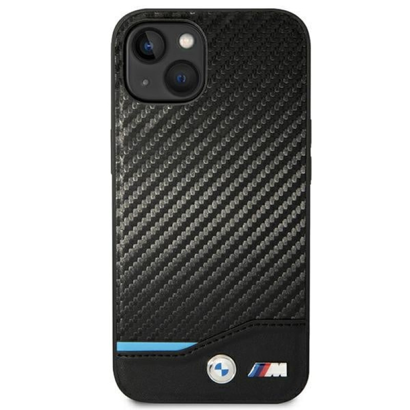 BMW BMHCP14M22NBCK hoesje voor iPhone 14 Plus, zwart, Leather Carbon