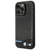 BMW BMHCP14L22NBCK hoesje voor iPhone 14 Pro, zwart, Leather Carbon