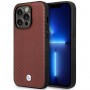 BMW BMHMP14X22RFGR Leather Diamond Pattern MagSafe hoesje voor Apple iPhone 14 Pro Max 6,7″, bordeauxrood