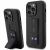 BMW BMHCP14L22GSLK Grip Stand Hot Stamp harde hoes voor Apple iPhone 14 Pro, zwart