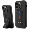 BMW BMHCP14X22GSLK Grip Stand Hot Stamp harde hoes voor Apple iPhone 14 Pro Max, zwart