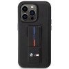 BMW BMHCP14X22GSLK Grip Stand Hot Stamp harde hoes voor Apple iPhone 14 Pro Max, zwart