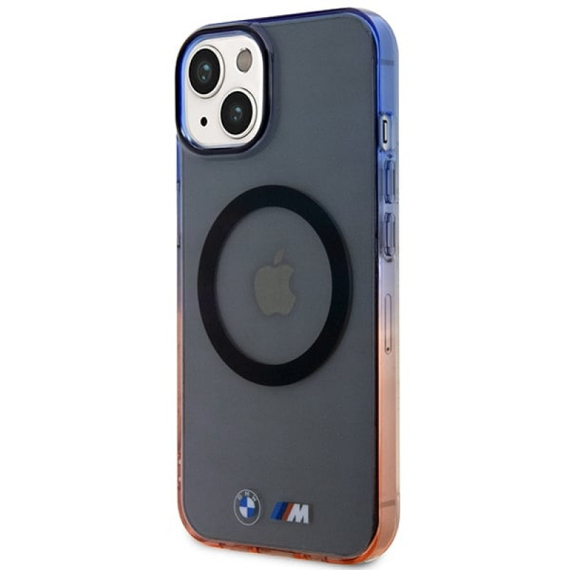 BMW BMHMP14MHTGE Gradient Bumper MagSafe harde hoes voor Apple iPhone 14 Plus / 15 Plus, grijs