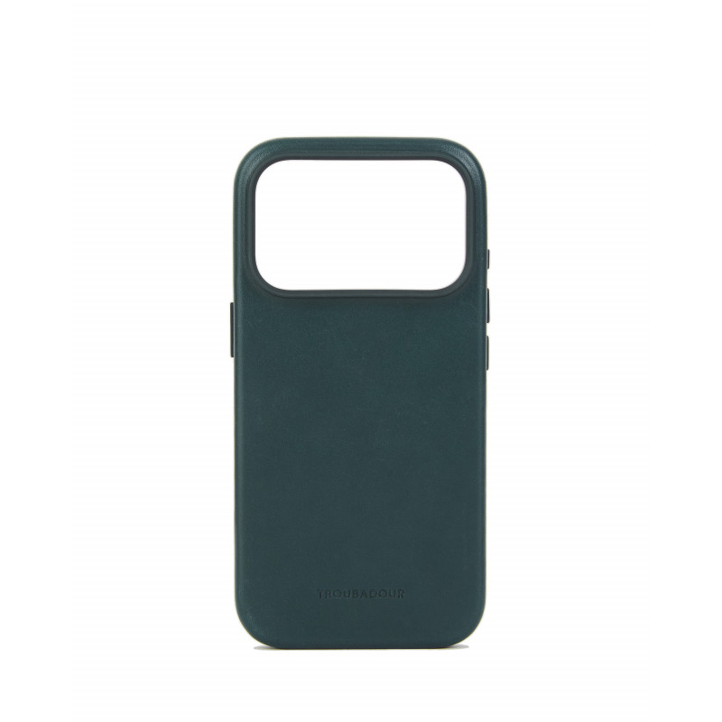 Mujjo Troubadour leren hoesje voor Apple iPhone 18 Pro / 17 Pro, MagSafe, obsidiaangroen