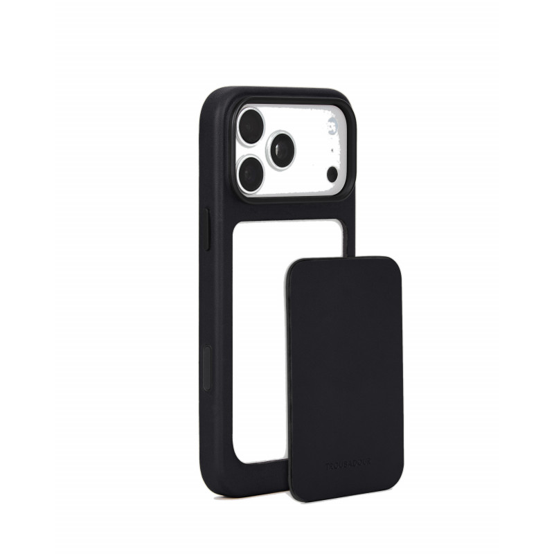 Mujjo Troubadour Modular Leather Case leren hoesje voor Apple iPhone 18 Pro Max / 17 Pro Max, MagSafe, zwart
