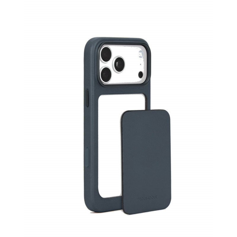 Mujjo Troubadour Modular Leather Case leren hoesje voor Apple iPhone 18 Pro Max / 17 Pro Max, MagSafe, basalt