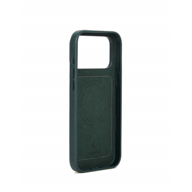 Mujjo Troubadour Modular Leather Case leren hoesje voor Apple iPhone 18 Pro Max / 17 Pro Max, MagSafe, obsidiaangroen