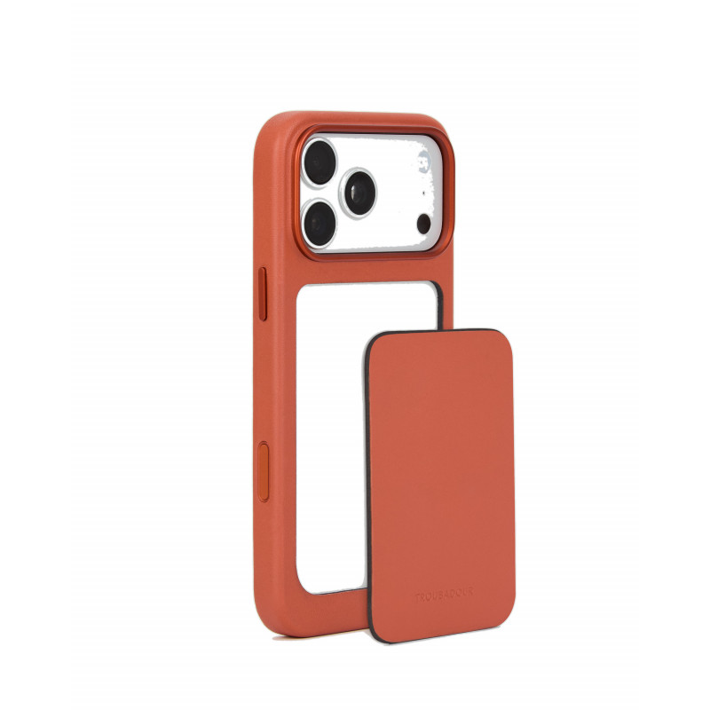 Mujjo Troubadour Modular Leather Case leren hoesje voor Apple iPhone 18 Pro Max / 17 Pro Max, MagSafe, terracotta