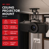 Maclean MC-200 B plafondbeugel voor projectoren, 54–320 mm, tot 13,5 kg, zwart