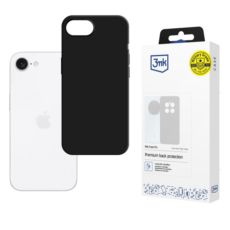 3MK Matt Case Pro Apple iPhone 16e / 17e hoesje, zwart