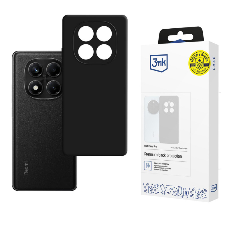 3MK Matt Case Pro hoesje voor Xiaomi Redmi Note 14 Pro 4G, zwart
