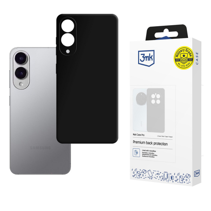 3MK Matt Case Pro telefoonhoesje voor Samsung Galaxy S25 Edge, zwart