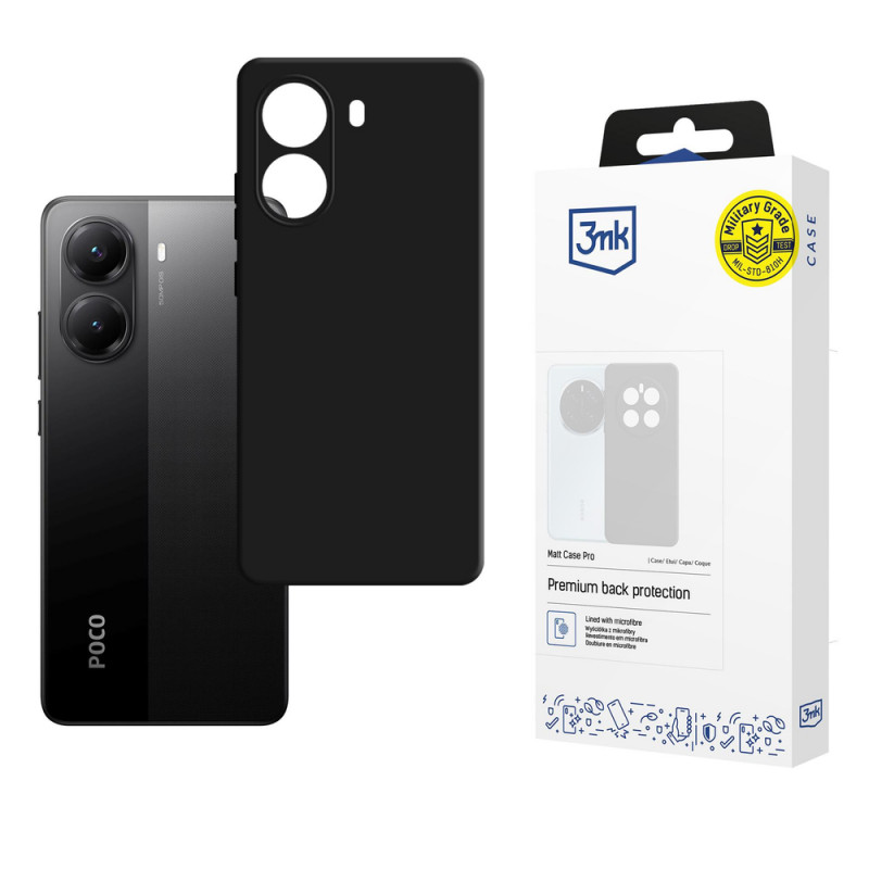 3MK Matt Case Pro hoesje voor Poco X7 Pro 5G, zwart
