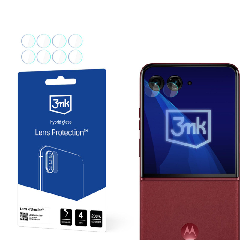 3MK Lens Protection hybride glazen cameralensbeschermer voor Motorola Razr 60 Ultra (4 st.)