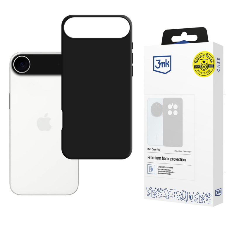 3mk Matt Case Pro hoesje voor Apple iPhone Air, mat zwart