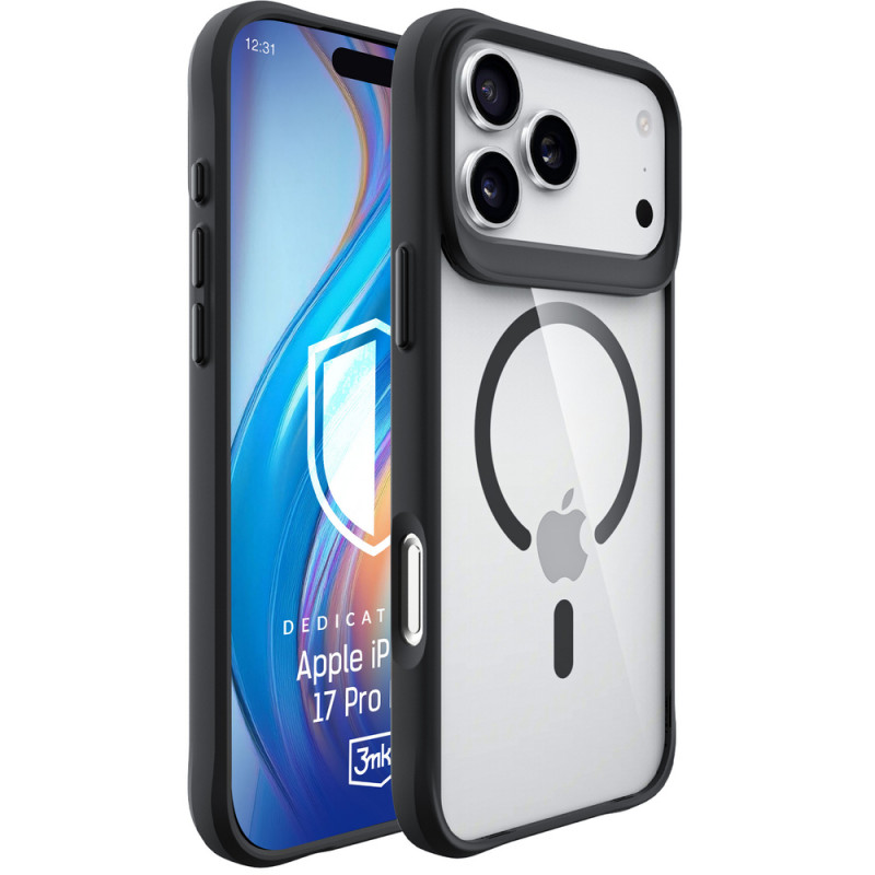 3mk Satin Armor MagCase hoesje voor Apple iPhone 17 Pro Max, transparant zwart