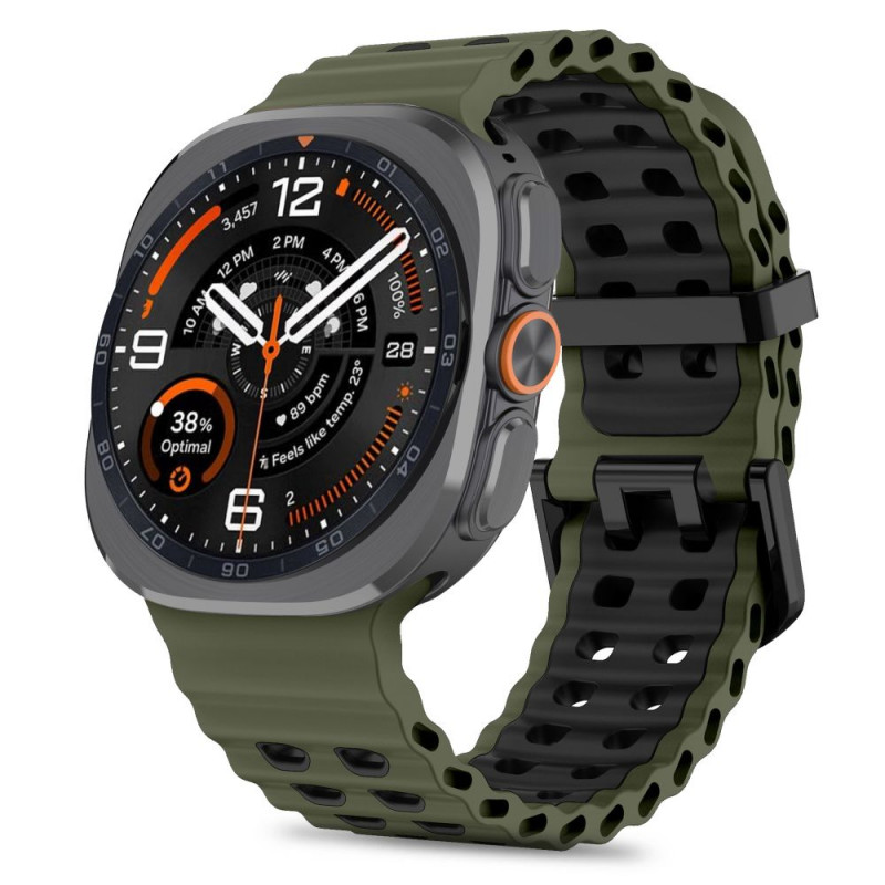 Tech-Protect Iconband Pro bandje voor Samsung Galaxy Watch Ultra 1 / 2 (2024-2026), 47 mm, legergroen/zwart