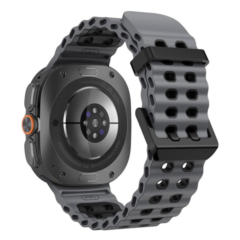 Tech-Protect Iconband Pro bandje voor Samsung Galaxy Watch Ultra 1 / 2 (2024-2026), 47 mm, grijs/zwart