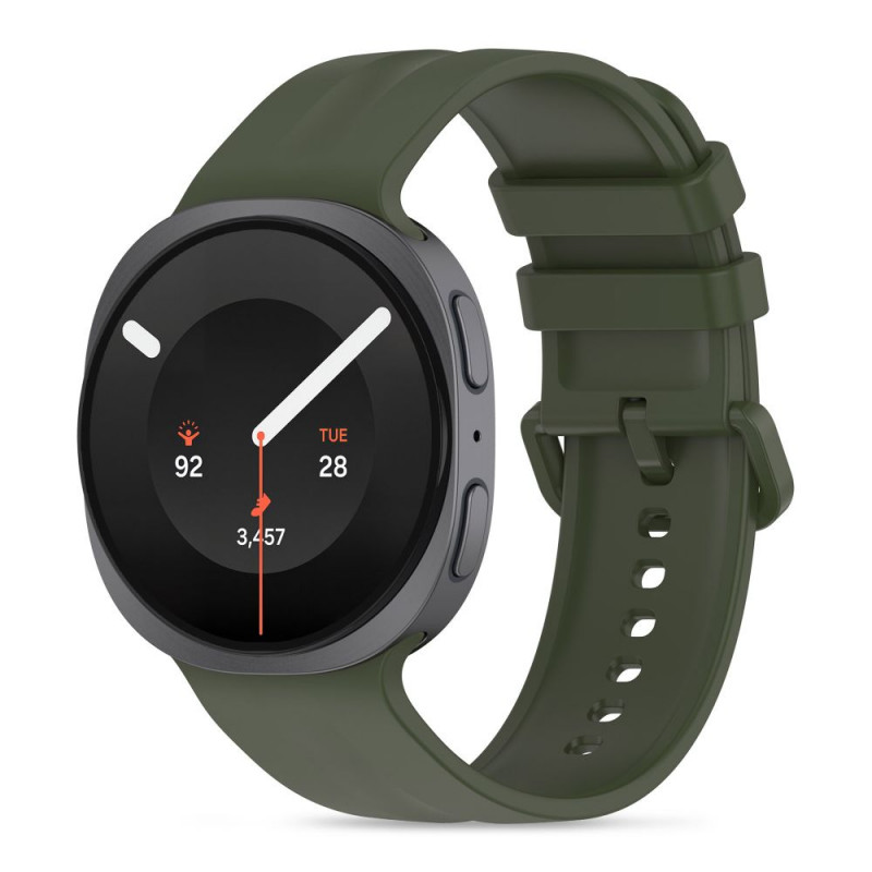 Tech-Protect Silicone Evo bandje voor Samsung Galaxy Watch 8 / 9 / Classic (40 / 44 / 46 mm), legergroen