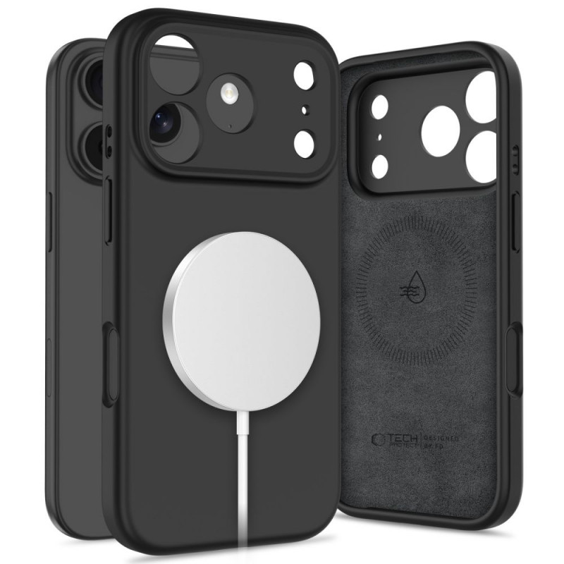 Tech-Protect Silicone MagSafe hoesje voor Apple iPhone 17 Pro Max, zwart