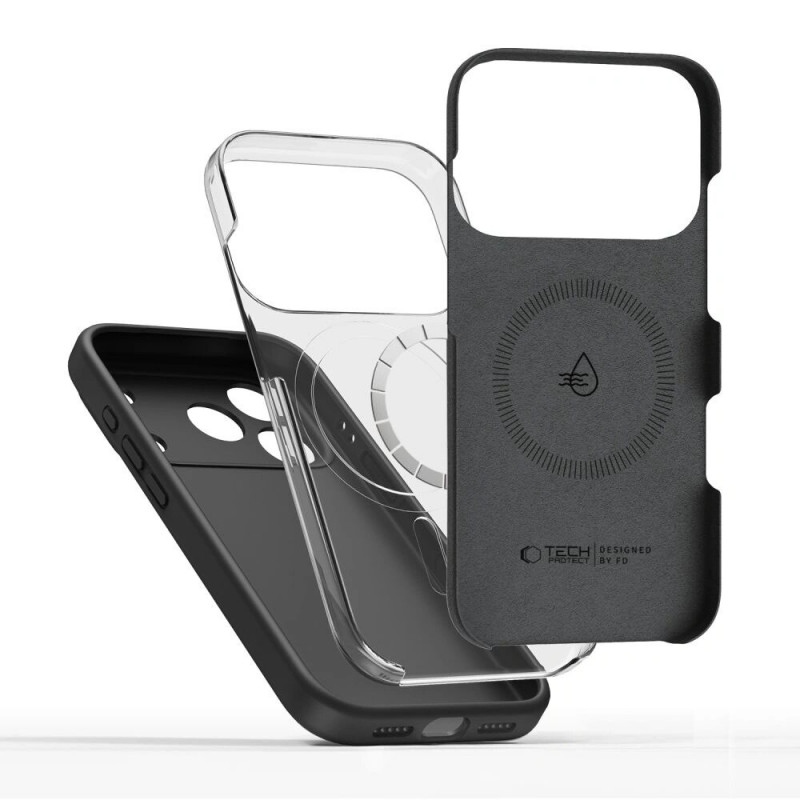Tech-Protect Silicone MagSafe hoesje voor Apple iPhone 17 Pro Max, zwart