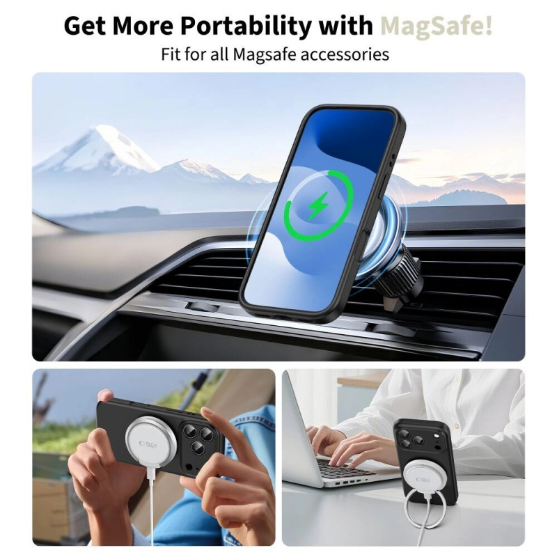 Tech-Protect Silicone MagSafe hoesje voor Apple iPhone 17 Pro Max, zwart