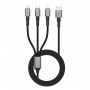 Tech-Protect UltraBoost DNA 3-in-1-kabel USB-A naar Lightning / USB-C / Micro-USB, 3 A, 120 cm, ijzergrijs