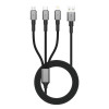 Tech-Protect UltraBoost DNA 3-in-1-kabel USB-A naar Lightning / USB-C / Micro-USB, 3 A, 120 cm, ijzergrijs